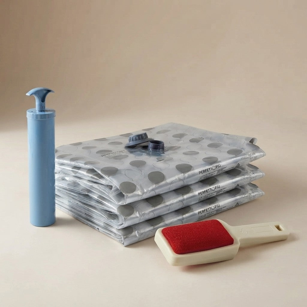 Kit Organizzazione Guardaroba con Sacchi Sottovuoto