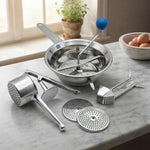 Set Cucina per Passatelli e Passaverdure e spremiaglio in Acciaio e Alluminio
