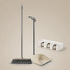 Set Pulizia Silver con Scopa a Setole Morbide, Paletta con Manico a Vite e Appendiscope