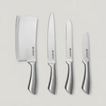 Set Coltelli Professionali Alpina in Acciaio Inossidabile: Mannaia, Coltello da Carne , Pane e sbucciatura