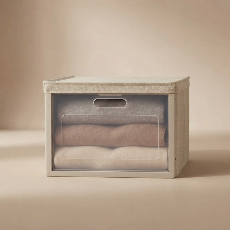 Scatola Portaoggetti TNT Pieghevole con Finestra Trasparente – Organizer Armadio Ideabox