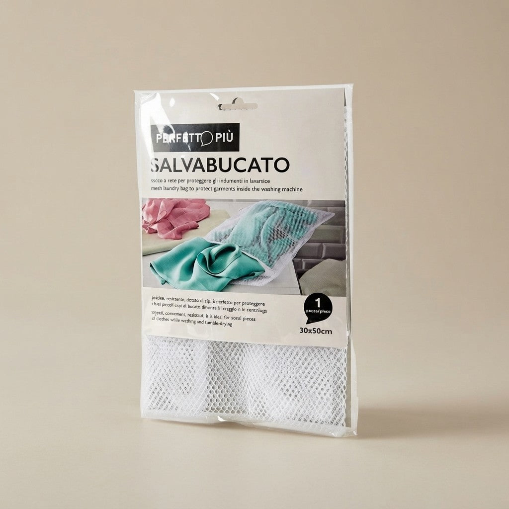 Mesh Laundry Bag, White, 30 x 50 cm