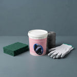 Kit Pulizia Officina e Garage con Pasta Lavamani 1 kg, Lana d’Acciaio 75 g, 10 Fibre Abrasive e Guanti XL