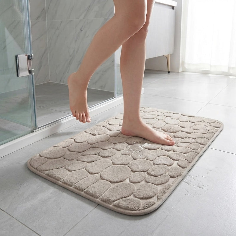 Tappetino Bagno Antiscivolo Morbidoso Stone 60x40 cm – Tortora o Grigio Scuro