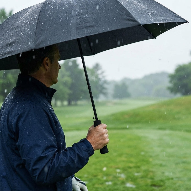 Ombrello da Golf Nero Automatico, Apertura 102 cm e Altezza 84 cm