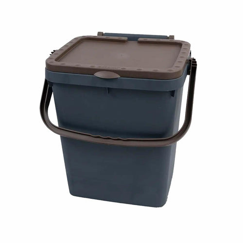 pattumiera 35 lt  marrone con coperchio per raccolta  organico
