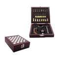 InnovaGoods IG115540 - Kit d'accessoires pour le vin et les échecs : tire-bouchon, bague anti-goutte, bouchon aérateur, thermomètre, marron