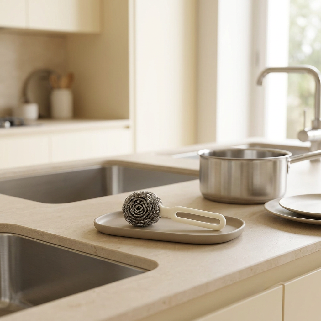 Scopinox ambientato accanto al lavello della cucina