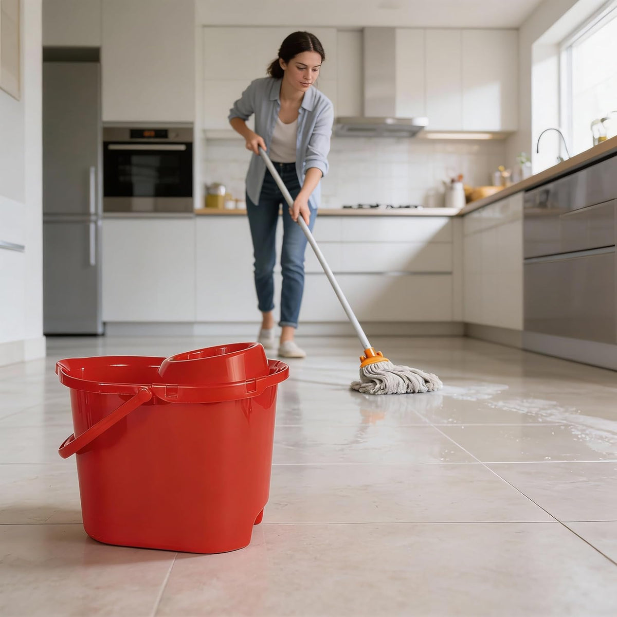 FercasaShop® - 15L plastic bucket with wringer and micromop