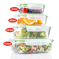 Set 4 Contenitori Vetro Borosilicato 370-1520ml Ermetico
