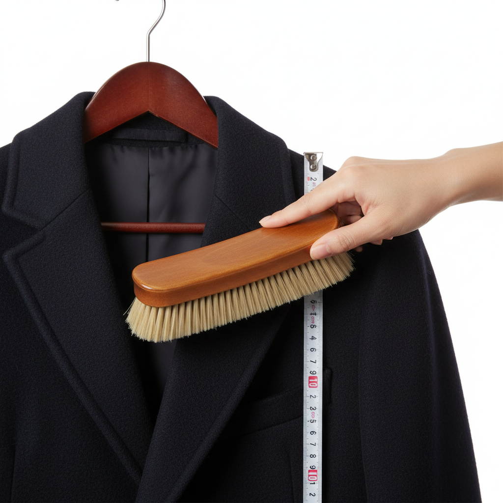Spazzola su cappotto con misure