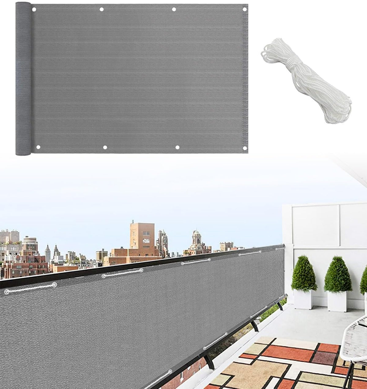 Telo Frangivista Balcone 90x500cm Rete Ombreggiante