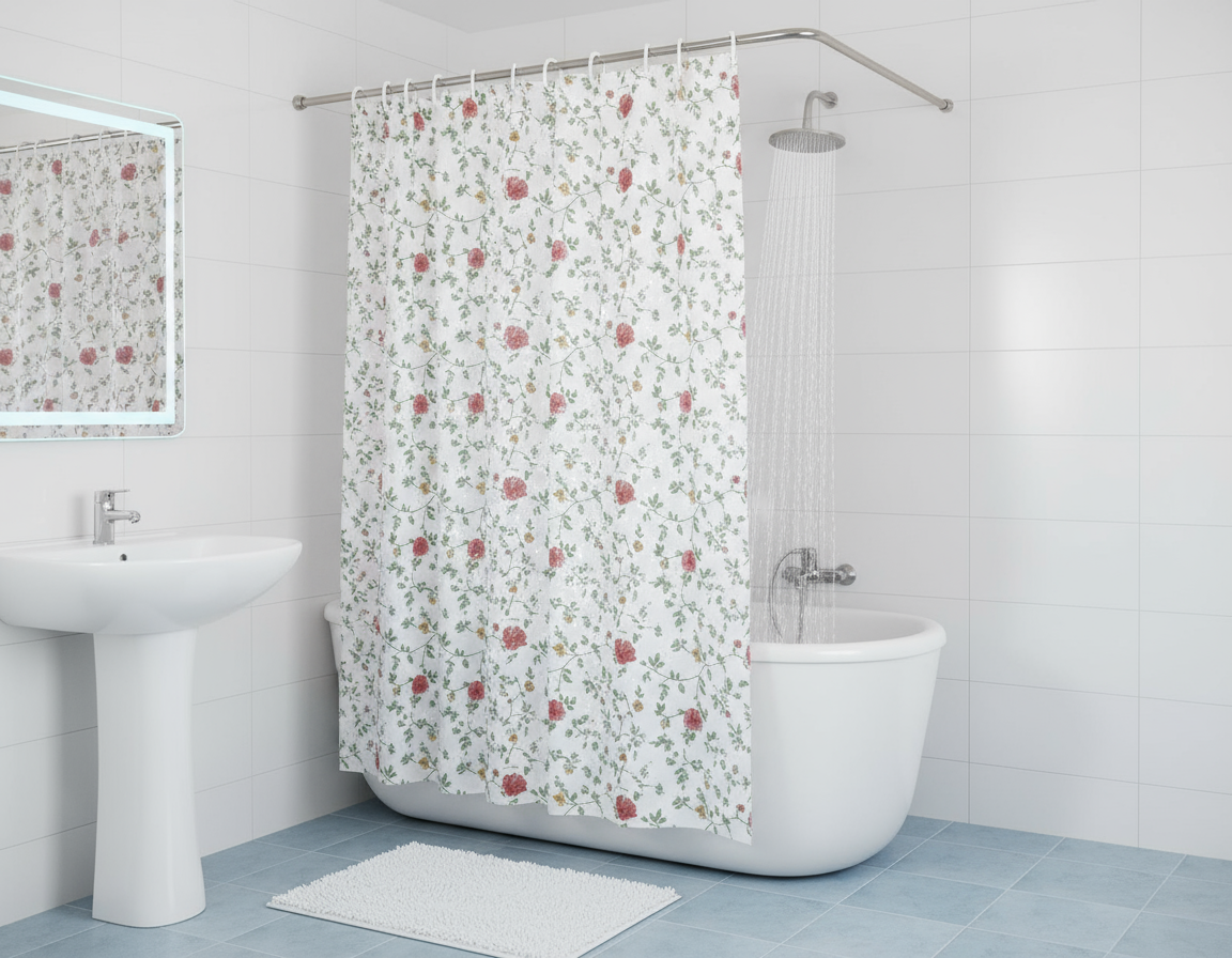 Shower Curtain with 16 GANGI 240X200 CM.
