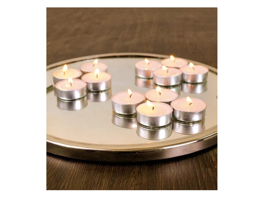 Candele Tealight 100pz Durata 4h Cera Paraffina Bianca